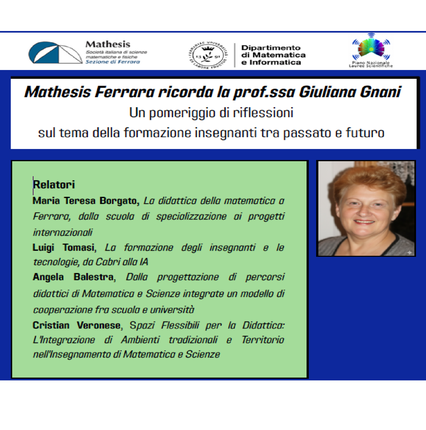 Mathesis Ferrara ricorda la prof.ssa Giuliana Gnani